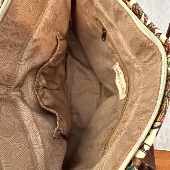 Sakroots Coated Canvas Boho Owl & Floral Shoulder Bag w/ Owl Charm - Picture 6 of 8